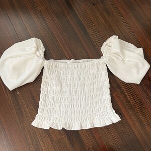 Line and Dot White Blouse